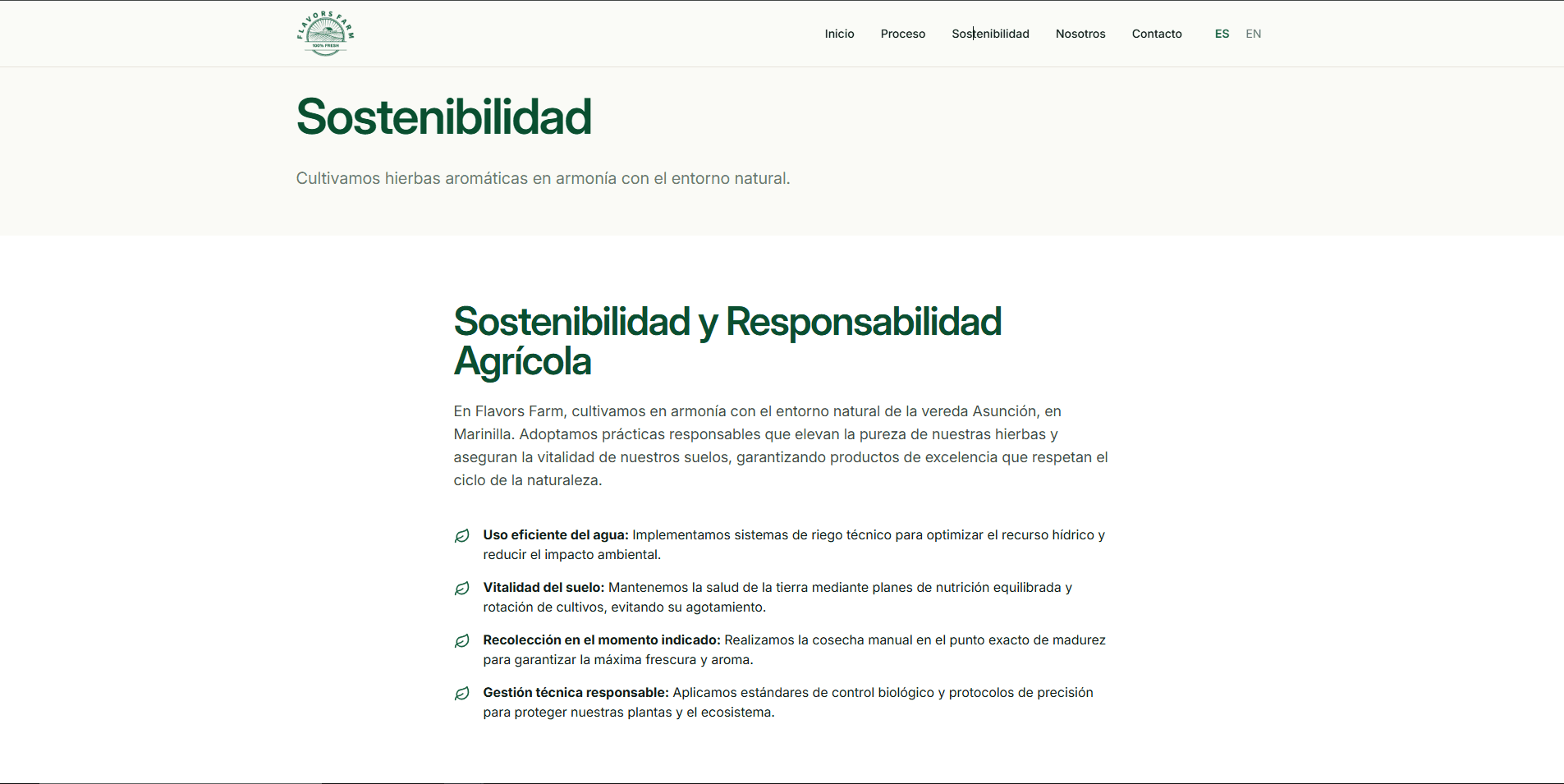 Detalle de Producto Flavors Farm