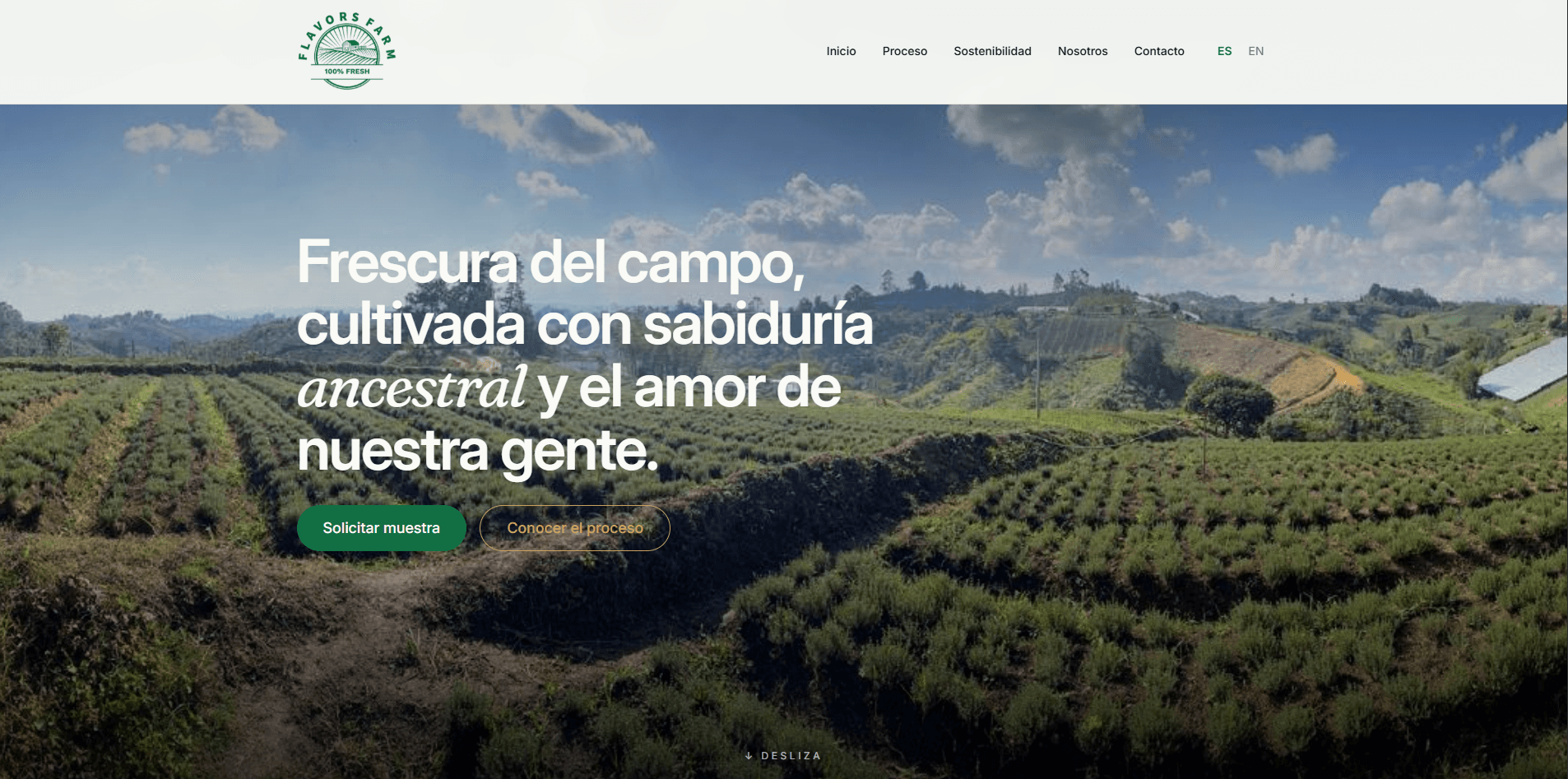 Página de Inicio Flavors Farm