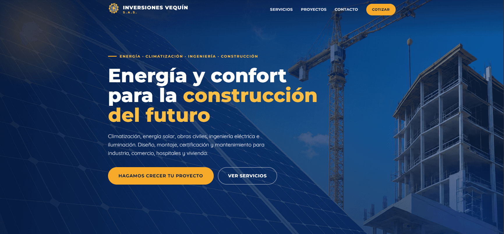 Landing page Inversiones Vequín
